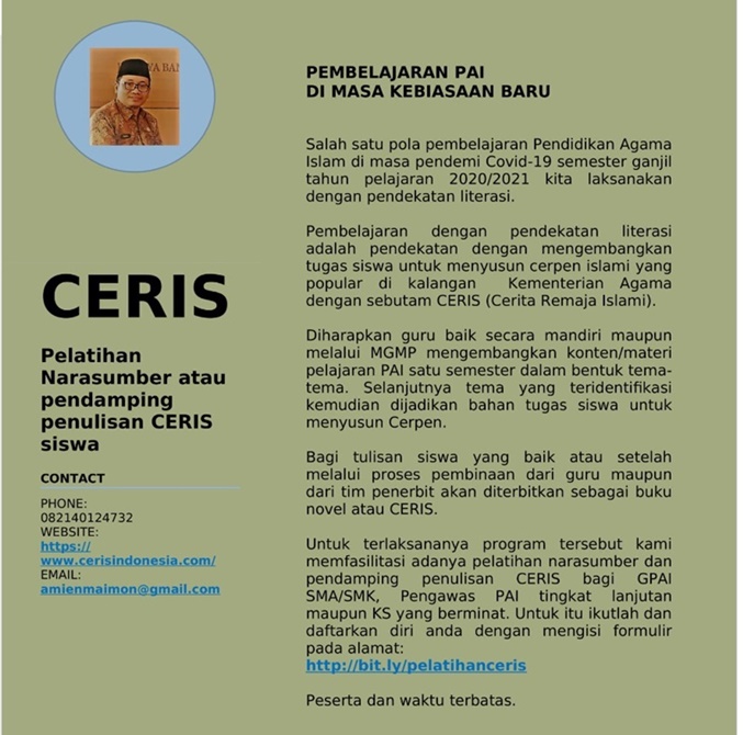 Pelatihan Narasumber Atau Pendamping Penulisan CERIS Siswa